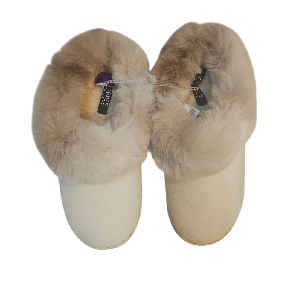 Jones New York Woman Fur Lined Sueded Anti Slip Memory Foam Slipper SizeM